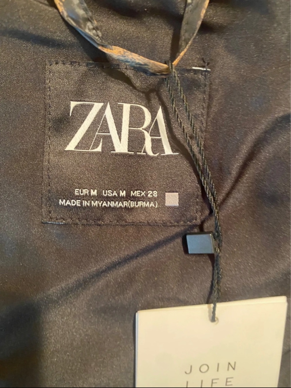 Zara Leopard Print Oversized Puffer Jacket - Brown & Black - Picture 7 of 8